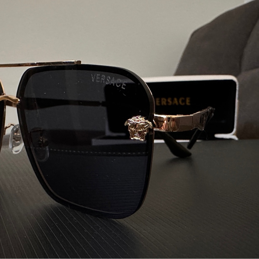 Versace Black and Gold Men's Glasses